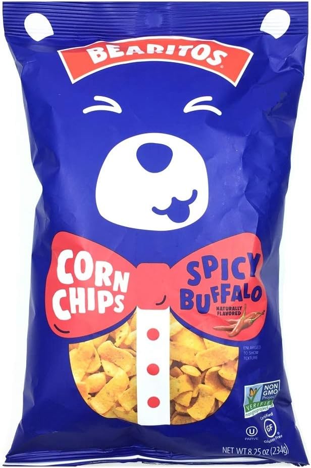 Bearitos Gluten Free Non-GMO Corn Chips 1 Pack (8.25 oz) (Spicy Buffalo, 1 Pack)