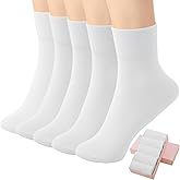 HUGSWEET Soft Comfy Cotton Breathable Socks for Women above Ankle Mini Crew Bootie Socks Gifts for Women 5-10 Pairs