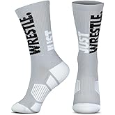 ChalkTalkSPORTS Wrestling Performance Crew Socks - Just Wrestle - Youth & Adult Sizes - Mid-Calf Athletic Wrestling Socks