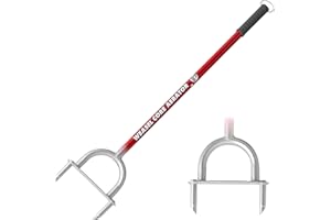 Garden Weasel Core Aerator - Long Handle | Aerator and Dethatcher | Lawn Coring Tool for Grass | Weather and Rust Resistant | 91818