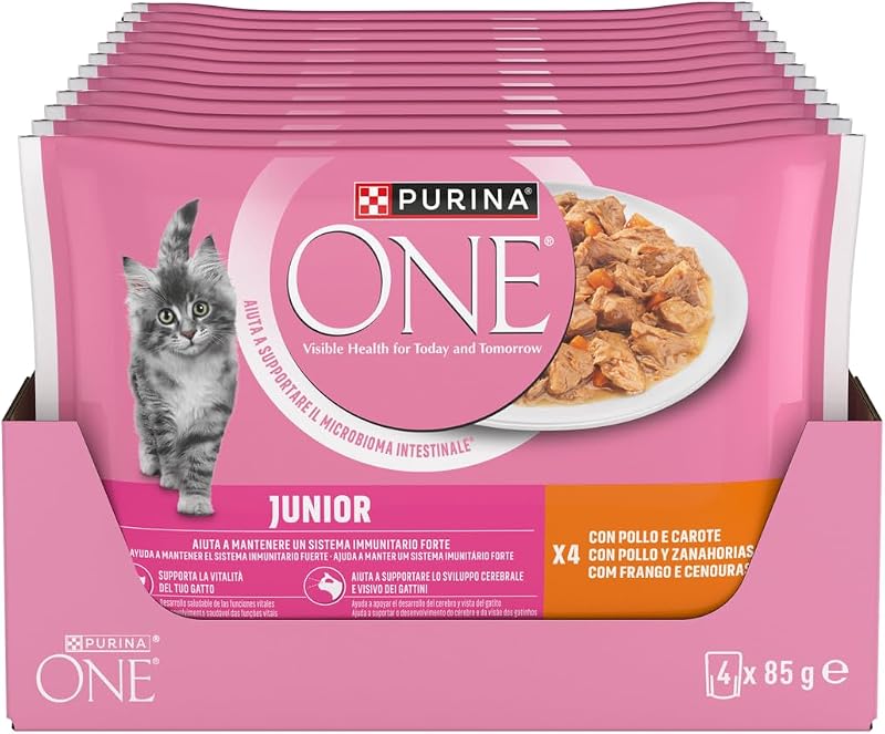 Junior Cibo Umido per Gattini, 48 Bustine da 85 g