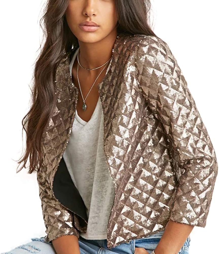 sequin short sleeve jacket