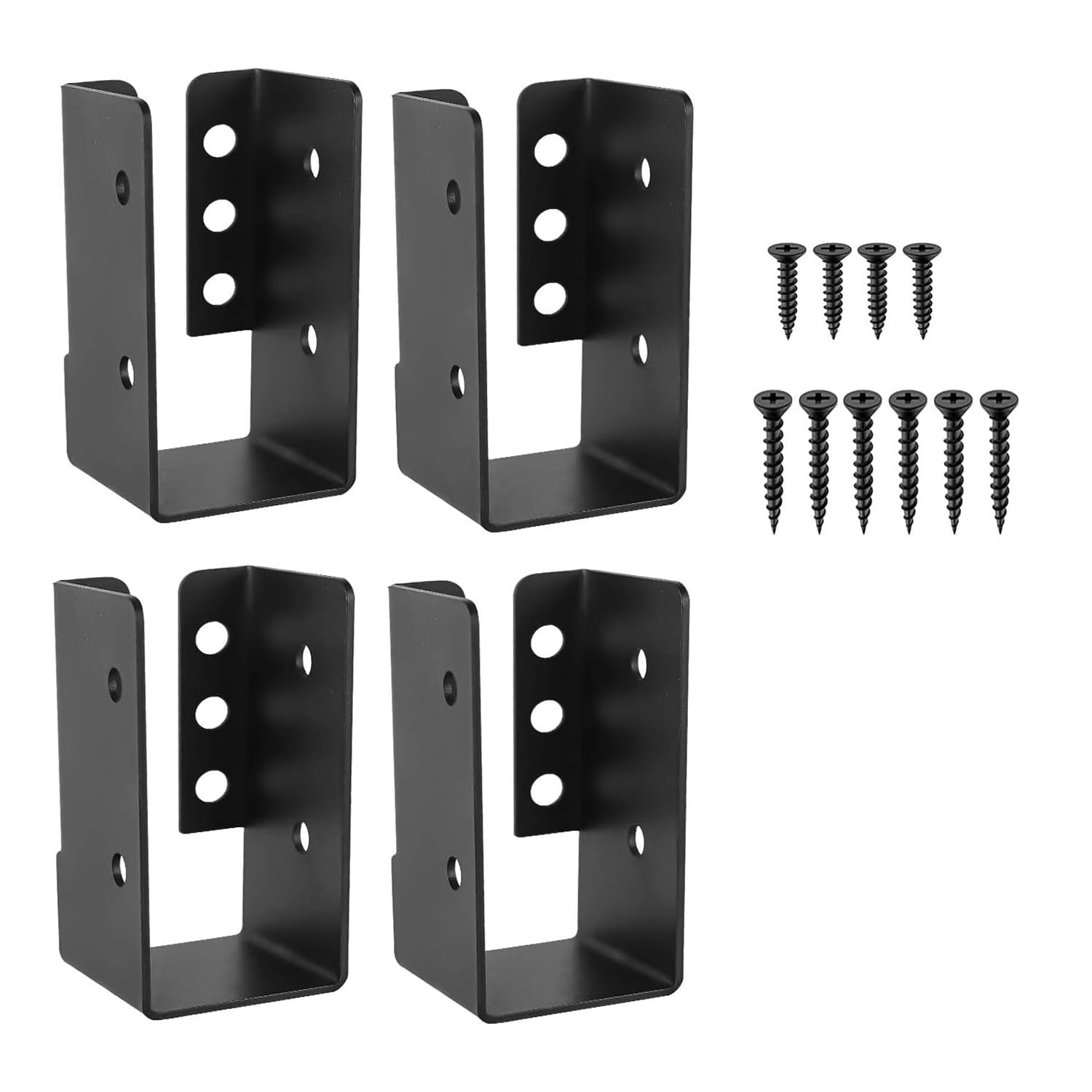 Luwqceu Concealed Joist Hanger 4PCS,2InX4In Outdoor Concealed-Flange Light Joist Bracket, Q235B Steel Powder-Coated Joist Hanger Easy Install