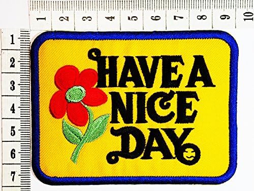 have a nice day Peace sign hippie boho retro flower power summer of love hippy iron on patch / Sew On Patch Clothes Bag T-Shirt Jeans Biker Badge Applique