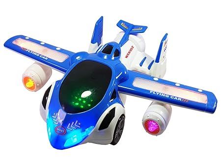 WeKidz 360 Degree Rotating Flying Car with Flashing Light & Sound | Best Birthday Gift