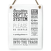 Reilly Originals 6x8 Inch Septic System Please Be Gentle Designer Bathroom Sign ~ Ready to Hang ~ Premium Finish, Durable
