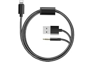 BELCOMPANY [Apple MFi Certified] Charging Audio Cable for iPhone,2 in 1 Lightning to 3.5mm Nylon Braided Aux Cord Works with Car Stereo Speaker Headphone Car Charger Compatible with iPhone14/13/12/11/XS/XR/8/7