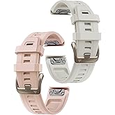 OUTVI Watch Band for Garmin fenix 5s 6s 7s pro solar silicone light gold buckle quick fit 20mm bands Replacement for garmin epix pro gen 2 42mm Descent Mk2s/3/3i for women