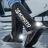 mjmoto Waterproof Motorcycle Rain Boot Covers - Reusable Heavy Duty Overshoes with Reflector & Non-Slip Sole, Zippered Galosh