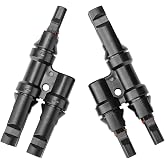 BougeRV Solar Branch Connectors 2 to 1 Y Connector FMM+MFF, 1 Pair | Solar Panel Parallel Connection Kit, Cable Wire Adapter for PV Off-Grid RV Boat