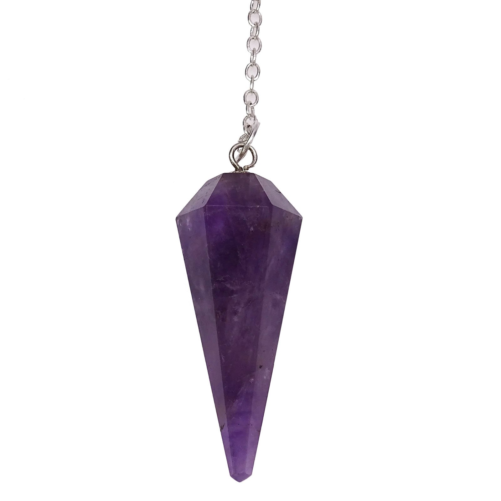 Harmonize Amethyst Stone Faceted Cone Pendulum Dowsing Reiki Healing Stone Gemstones Spiritual Gift