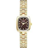 Lancardo Elegant Square Womens Watch: Quartz Gold Tone Removable Stainless Steel Band Lady Wristwatch for Business Casual Valentines Day