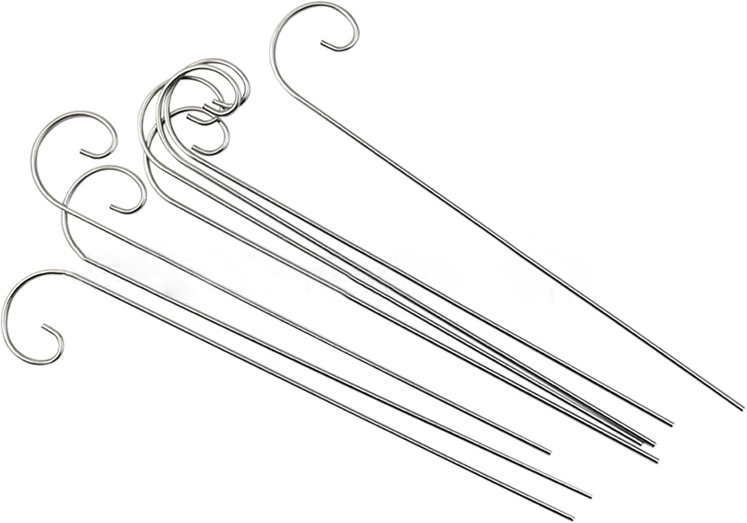 20 Pcs 20cm Silver Plant Label Hooks Garden Markers Stake Label Holder Label Hanger Sign Stake Rustproof Deformed Garden Plant Sign Hooks Hanging Rods for Flower Planter