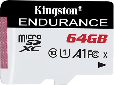 Kingston High Endurance microSD Card 64 GB SDCE/64GB Black White