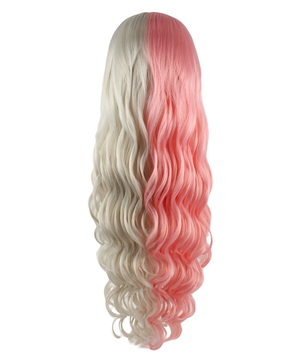 Cece Long Curly Wigs Two Tone Hair Pink and Blonde Wave 28\