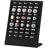 Ausalivan Ring Board Display Stand,Velvet Jewelry Earring Organizer Holder for Selling,Vendors Storage Tray for Multiple Rings (Black)