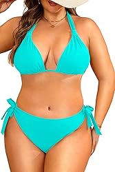 Women Plus Size Bikini Set - Two Piece Triangle
