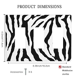 Pznen Light Switch Cover, Zebra Animal Skin Texture