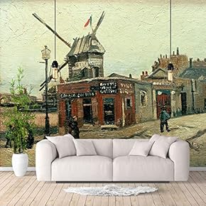 Wall Murals for Bedroom Starry Night by Van Gogh Famous Paintings Large Removable Wallpaper Peel and Stick Wall Stickers - 66x96 inches