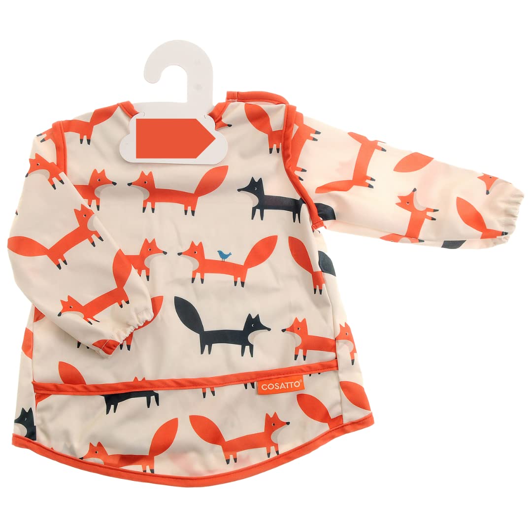 Cosatto Long Sleeve Coverall Bib | Baby Weaning & Messy Play Smock 6-36 Months | No more laundry stress! Waterproof, Easy Clean Apron with Crumb Catcher Pocket for Messy Eaters & Creative Fun