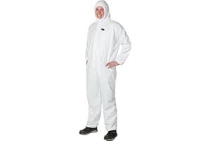 Pioneer Microporous Disposable Coveralls - Protects from Chemicals, Bleach, Paint - Breathable & Comfortable - Type 5 and 6