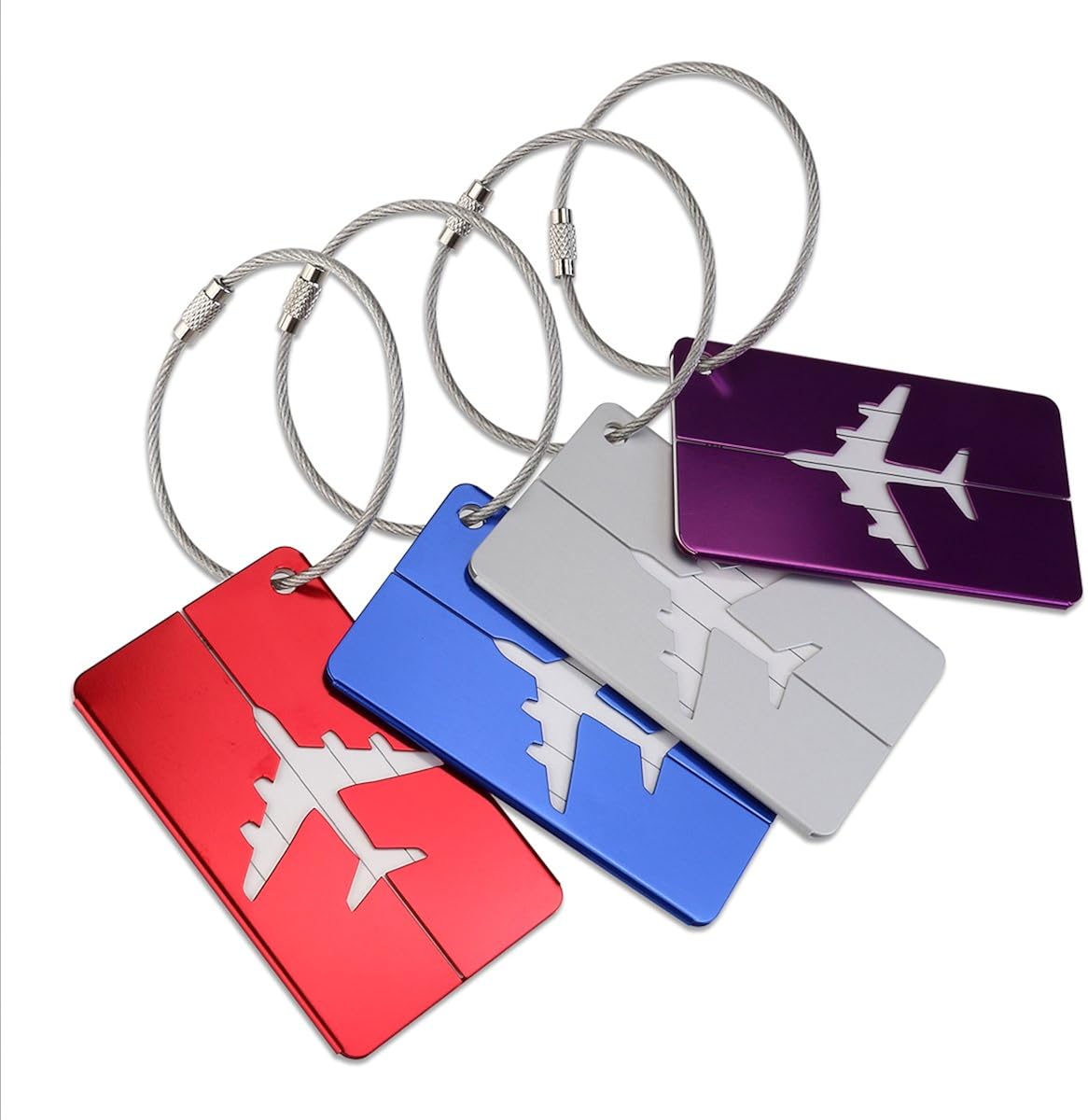 PIXNOR PIXNOR Metal Travel Luggage Tags Suitcase Tags with Strings Pack of 8, As Shown, 7.5cm4.5cm: Clothing