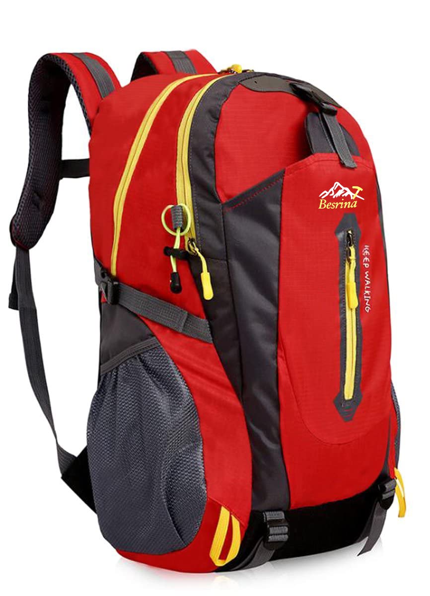 Besrina 40L Lightweight Hiking Backpack, Multi-functional Water-resistant Casual Camping Trekking Rucksack for Cycling Travel Climbing Mountaineer Outdoor Sport