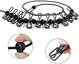 TJVNM Portable Adjustable Travel Clothesline with 12 Clips - Black view 2