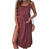 OYOANGLE Women's Maternity Nursing Dress Breastfeeding Spaghetti Strap Pregnancy Dresses