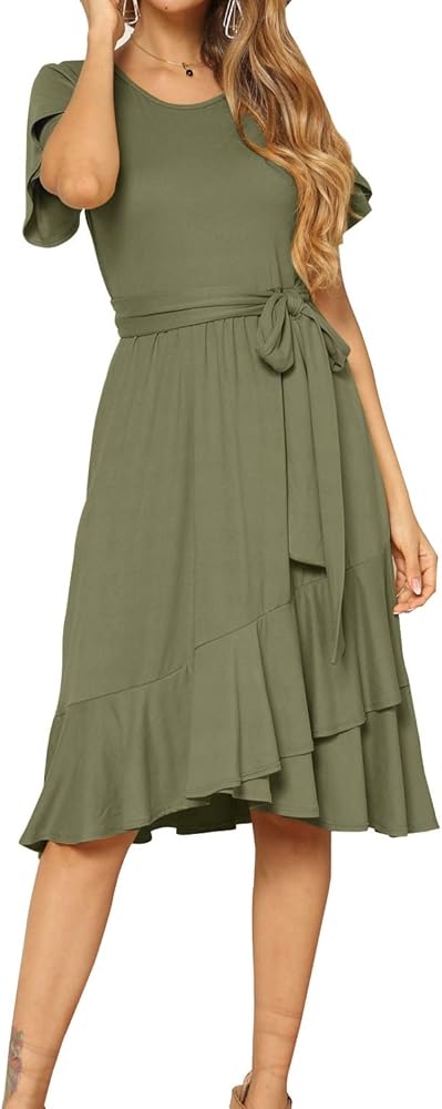 short sleeve midi dress casual