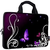 iColor 14 15 15.4 15.6 inch Laptop Handle Bag Computer Protect Case Pouch Holder Notebook Sleeve Neoprene Cover Soft Carring Travel Case for Dell Lenovo Toshiba HP Chromebook ASUS Acer Purple ICB-01