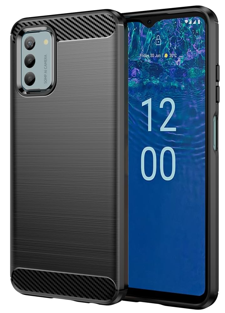 Folmecket Nokia G42 5G/G22 5G/G310 Case, Carbon Fiber Scratch Resistant,Shock Absorption Soft TPU Rubber Protective Cell Phone Cover for Nokia G42 5G/G22 5G/G310 6.56" Black
