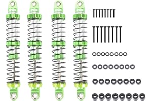 RCAWD 110mm Shock Absorber Damper Universal 7075 for a lot of 1/10 RC Hobby Cars, Full Aluminum RC Shock Upgrades, Adjustable Shocks with Spring 4pcs Hopups Parts Green