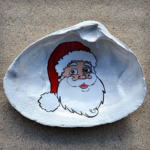 Santa Shell Dish - Soap Dish, Spoon Rest, Ring Holder, Jewelry Holders, Trinket Dishes, Catchall Bowl - Holiday Accessories - Christmas Home Decor For Bedroom, Bathroom, Kitchen And Office
