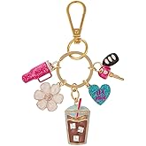 Madison Tyler Western Cowboy Boots Cherry Bow Bubble Tea Strawberry Cute Keychain | Bag Charms for Handbags Purse Charms
