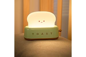 Myratts Led Cute Toaster Lamp, Kawaii LED Toast Bread Night Light, Super Squishy Silicone USB Rechargeable and Portable Light with Timer, Xmas Ideal Gifts for Baby Kids Girls Teens Teenages
