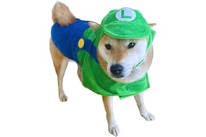 ComfyCamper Hat and Suspenders Dog Costume - X Large Medium Small Lab Star Space Cosplay Halloween Costumes, Medium, Green