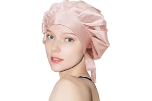 OLESILK 25 Momme 100% Mulberry Silk Hair Bonnet for Sleeping, Double-Side Silk Sleep Cap for Curly Hair Care