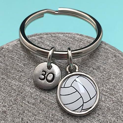 Volleyball keychain, volleyball charm, sports keychain