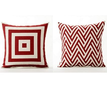 Amazon Com Aayu Chevron Red Pillow Covers 18 X 18 Inch 45 X