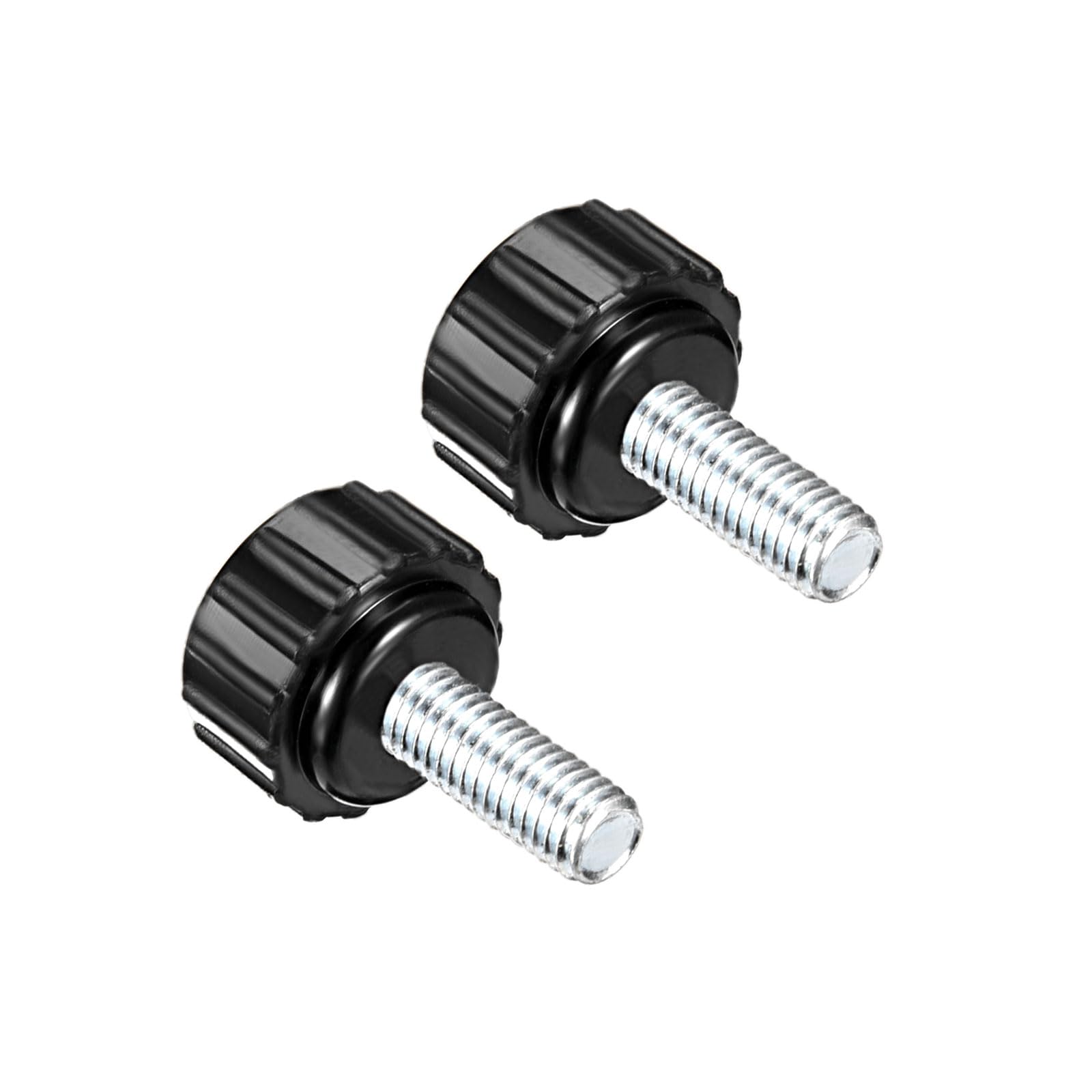CoCud Knurled Clamping Knobs, M5 x 15mm Male Thread 16mm Head, Thermoset Plastic Thumb Screw Grip Bolt Knobs Black - (Applications: for Lathe Machinery), 2-Pieces