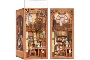 FSOLIS DIY Book Nook Kit, DIY Dollhouse DIY Room Decor Kit Bookends with Dust Cover Book Decor Model Kit Booknook Bookshelf Insert Book Nook Kits for Adults (The Secret Rhythm)