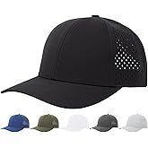 YEANIY Men's Baseball Cap Fits OSFM & XXL Laser Perforated Golf Ball Hat Water Resistant Quick Dry Adjustable Snapback Caps
