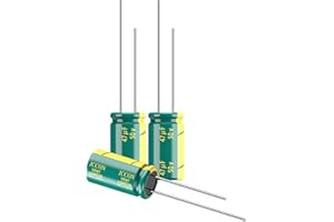 JCCON 10-Pack 50V 47uF Premium Quality Low ESR Electrolytic Capacitors 6x12mm (0.24x0.47in), 50Volt 47MFD High-Frequency Caps with Superior Performance