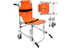 GOSHET Manual Lift Stair Chair, 350lbs Portable Aluminum Alloy Folding Transportation Climbing Stair Chair for Daily Transfer Evacuation Chair to Assist Moving Elderly Lift Chair USA Stock