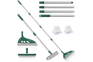 BURFERLY Magic Air Silicone Broom Sweeper, Multifunction Silicone Broom, Household Squeegee Broom for Floor Cleaning, Bathroom, pet Hair, Dog Broom Brush Set Green