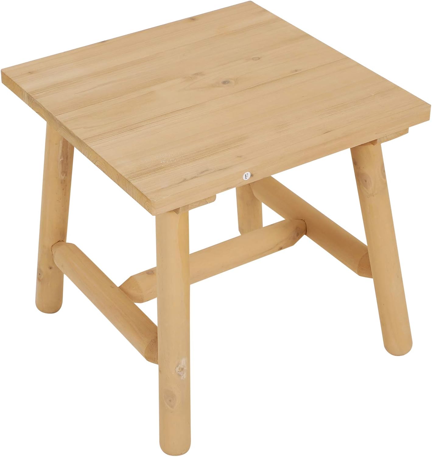 Outsunny Patio Cabin Style End Table 20x20x19in Outdoor Rustic Log Wooden Square Amazon Ca Home Kitchen