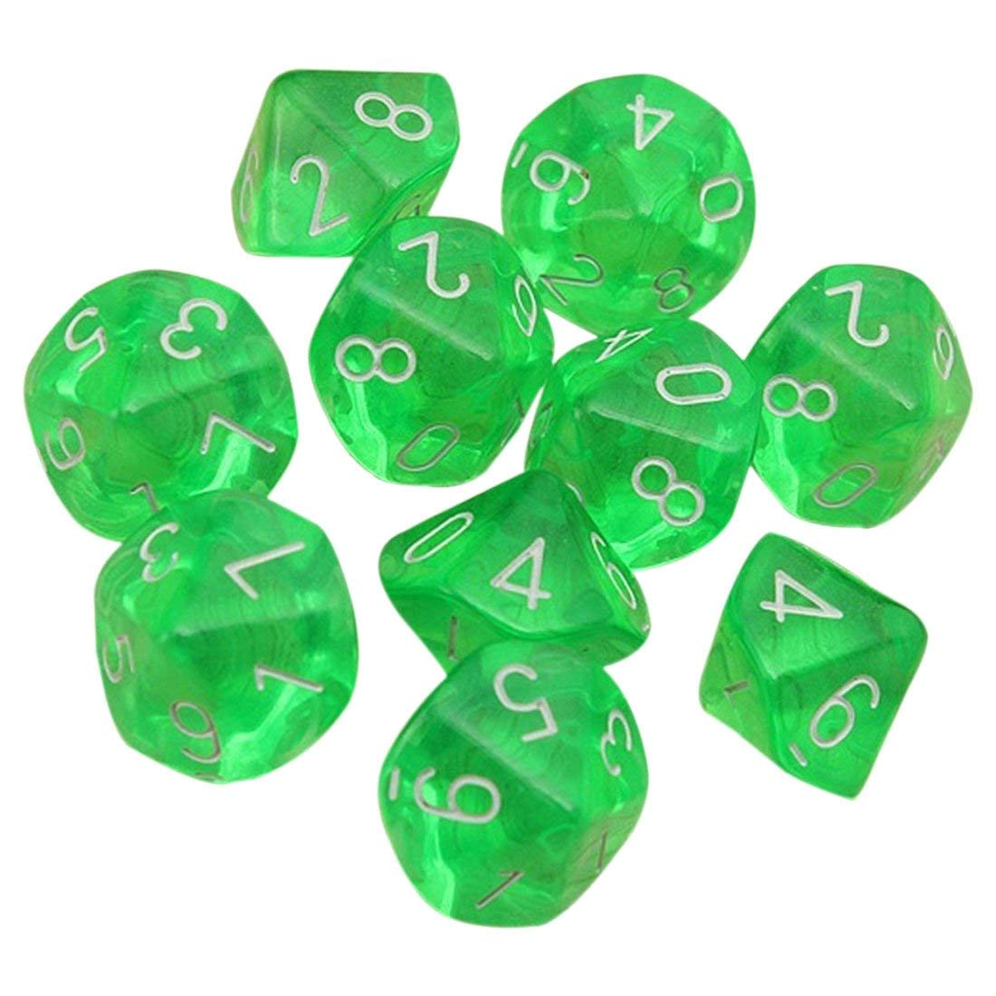 Polyhedral Dice Set, 10 Pack for DND, MTG, RPG, Dungeons and Dragons Dice Game, Table Games, Acrylic Dice
