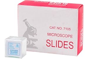 50 Pcs Pre Cleaned Microscope Slides,100 Pcs Pre Cleaned Microscope Cover Glasses,Microscope Slides and Cover Slips