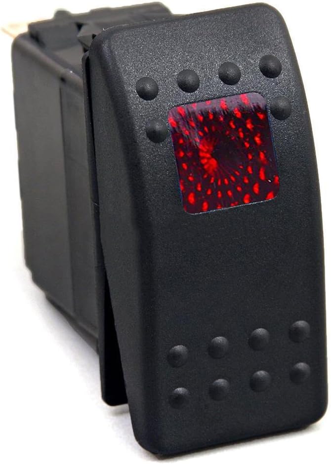 MKING 12v 20 Amp Waterproof LED On/Off Boat Marine Rocker Switch with Light (5 x Blue/Color/Red/Green/Orange/White LED) (3/5 Pin) : Sports & Outdoors